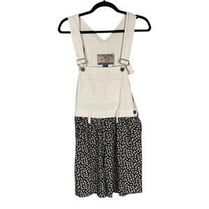 Vtg Jeans by Express 90s Floral Cottagecore Overall Romper Playsuit SZ S